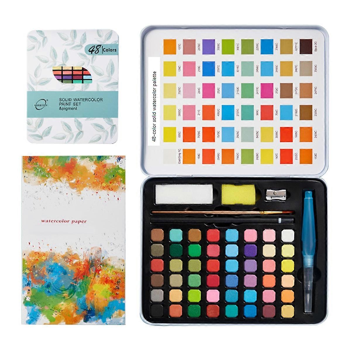 Water Colors Paint Set,Travel Watercolor Papers and Brushes Set,Water Color Paint Palette,Portable