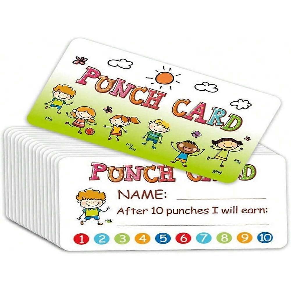 QUTETN 50pcs Colorful Alphabet & Graphic Cards, Cute Multi-Purpose Punch Cards compatible with Classroom Teacher & Student Behavior Rewards,