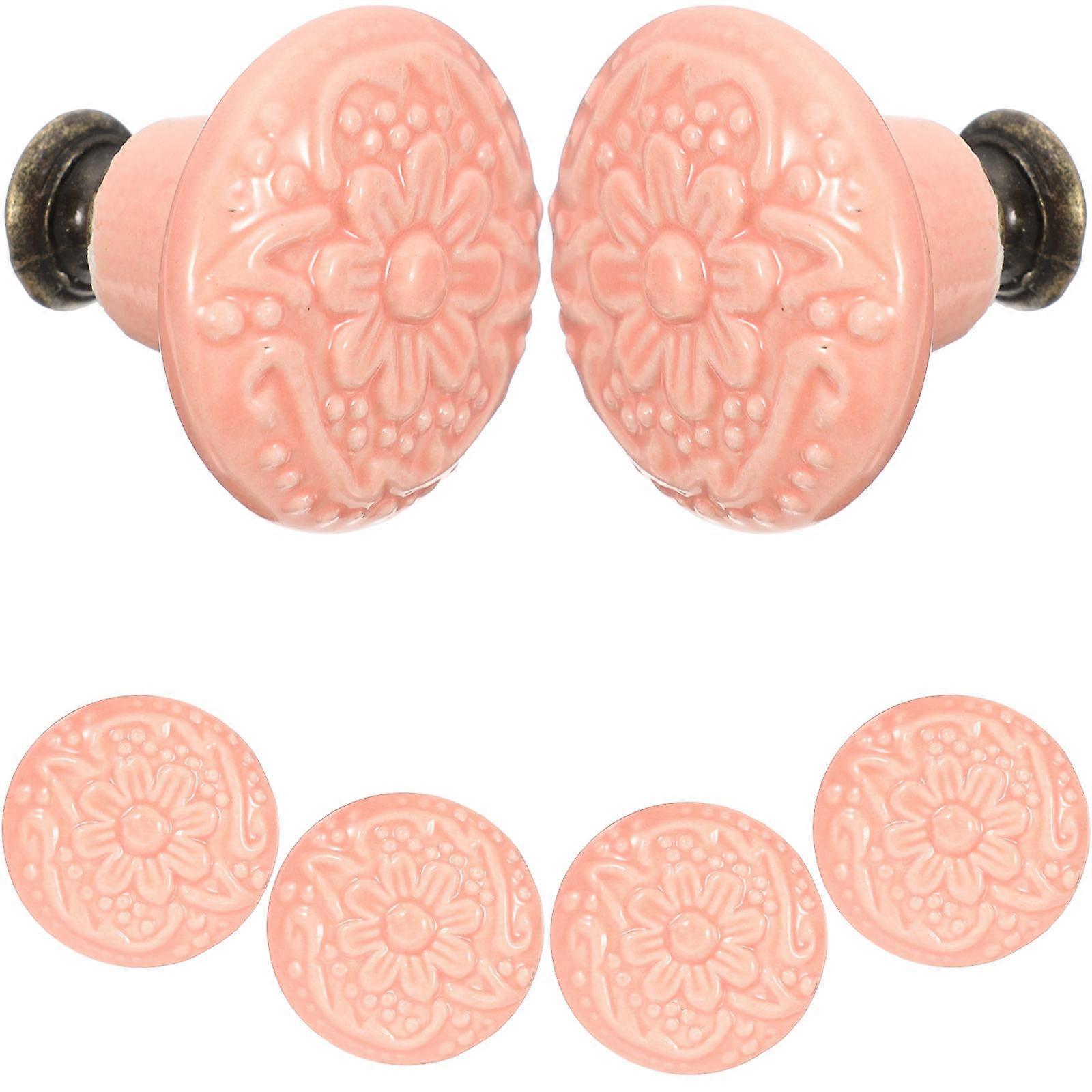 Decorative Cabinet Knobs Ceramic Drawer Knobs for Dressers 24Pcs Pink