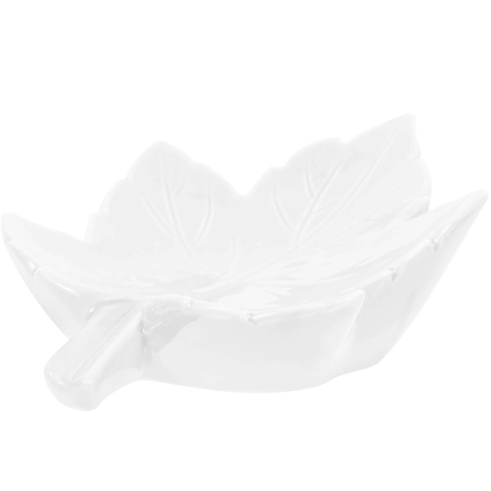 Ceramic Self Draining Soap Holder 5Pcs Leaf Shape For Shower Room Air Dry Function 17X13.5X6CM