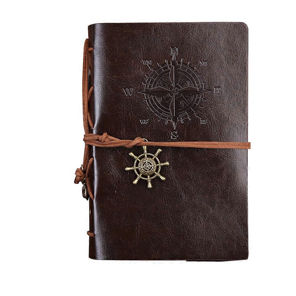 Mini Nautical Journal Planner for Drawing and Sketching in Coffee Color Artificial Ideal As Gift for Friends 1Pcs