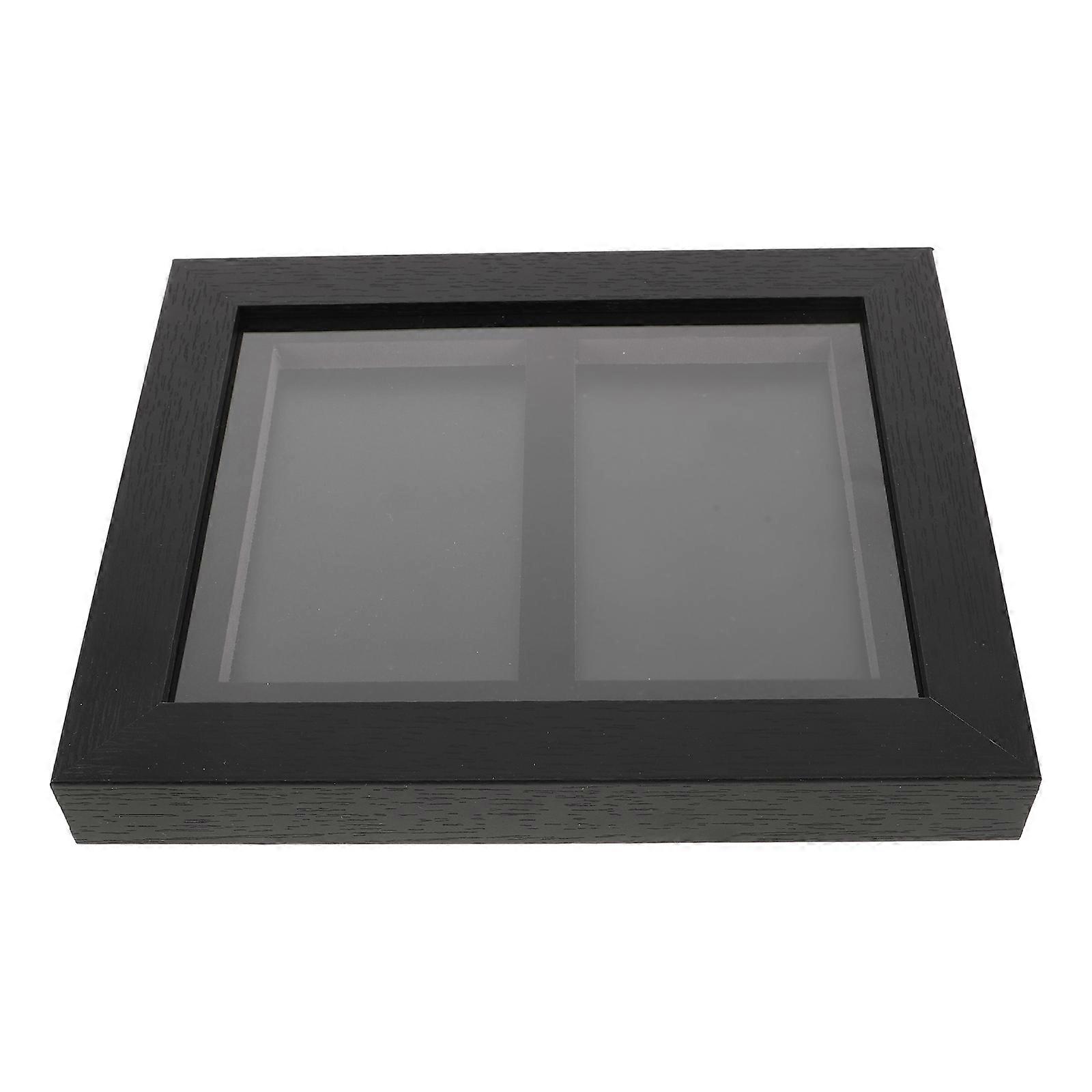Baseball Card Display Case Wall Mount for 4Pcs Acrylic Wood Frame