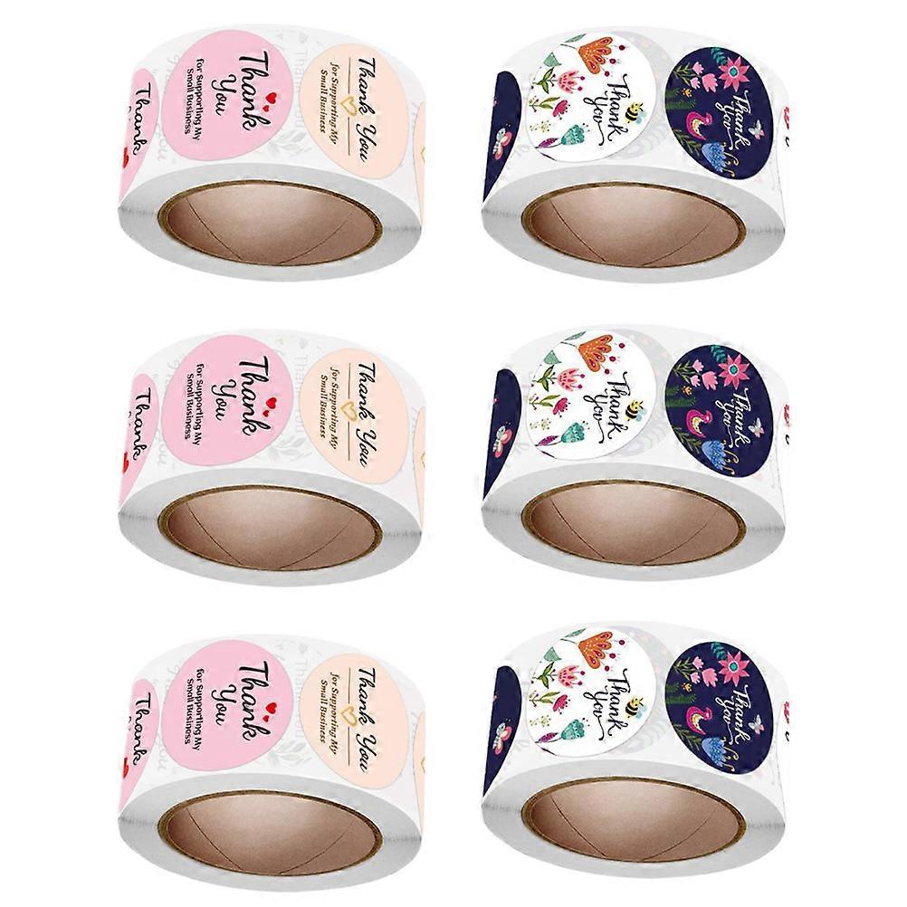 Flowery Design Sticker Flower Sealing for Decoration Use 6 Rolls