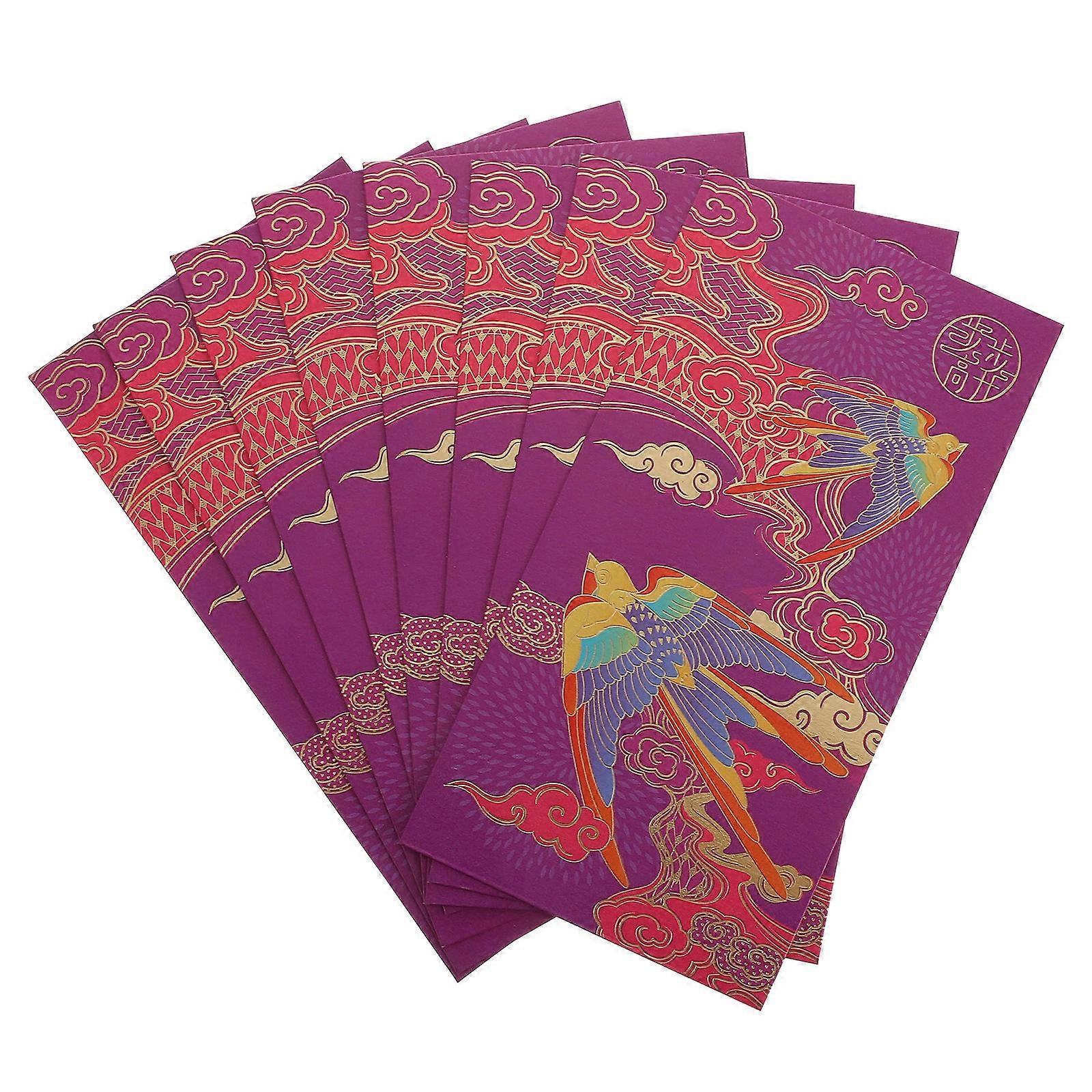 Violet Chinese New Year Envelopes 16 Pcs For Children Festival Gifting With Smooth Surface Quality