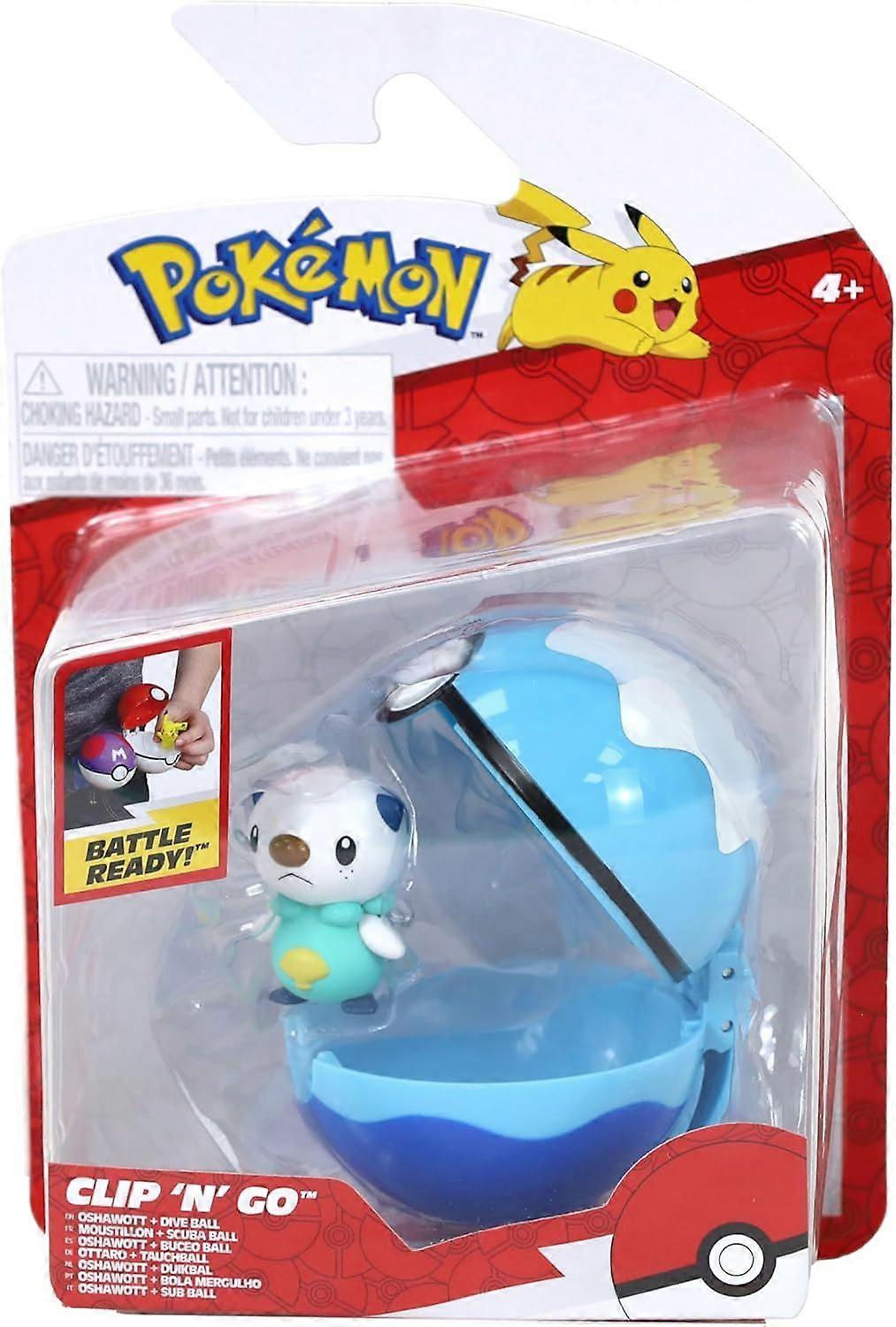 Pokemon - Clip n Go - Oshawott  Dive ball Toy