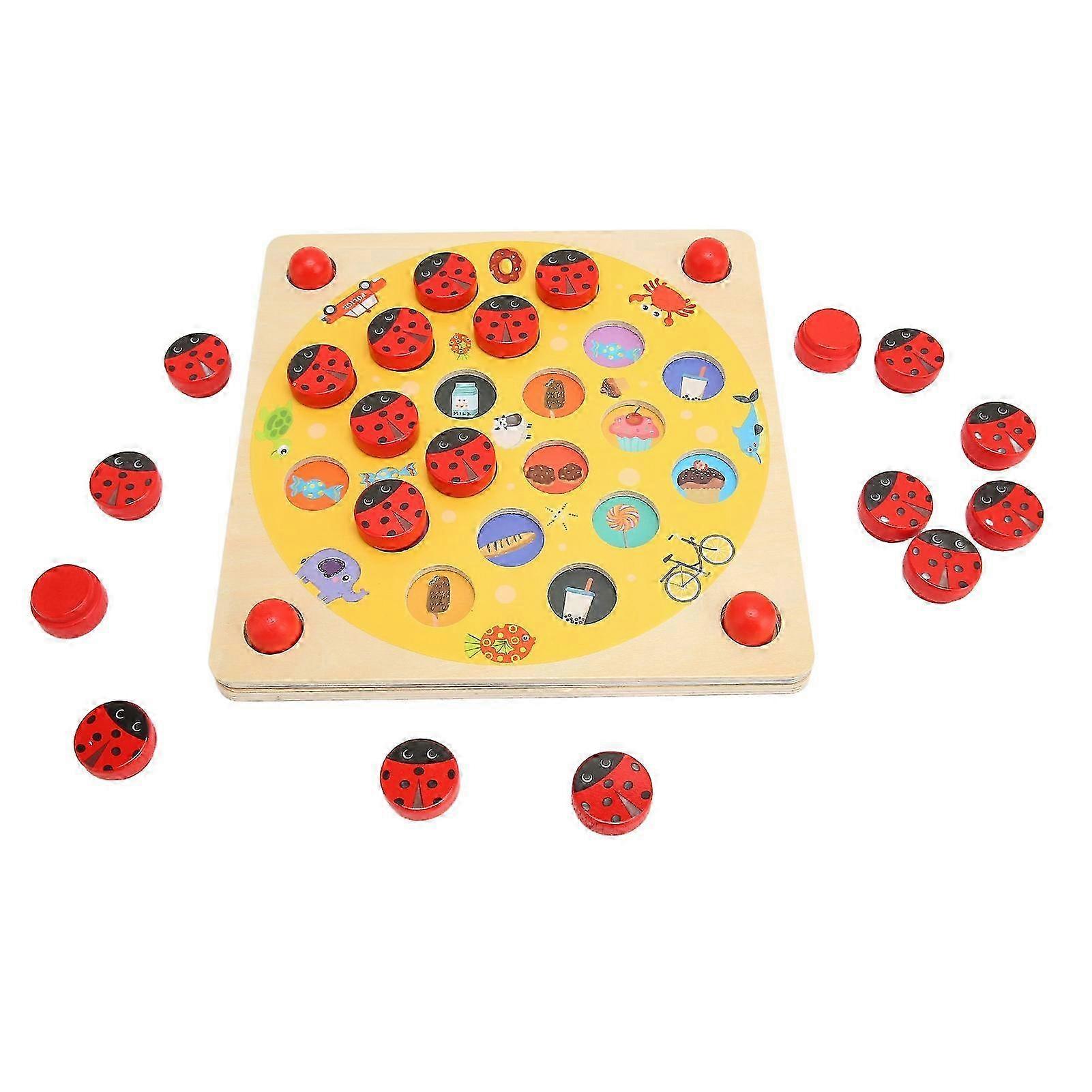 2025 Ladybird Game Board Cognitive Development Wooden Memory Matching Activities