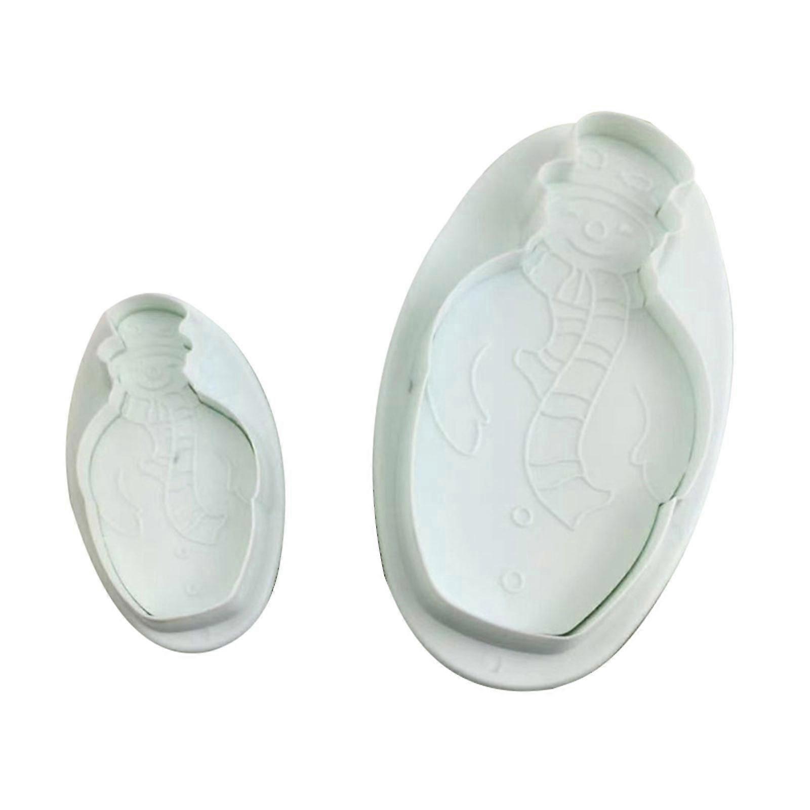 2Pcs Snowman Cake Fondant Mold Cake Decorating Tools Baking Accessories