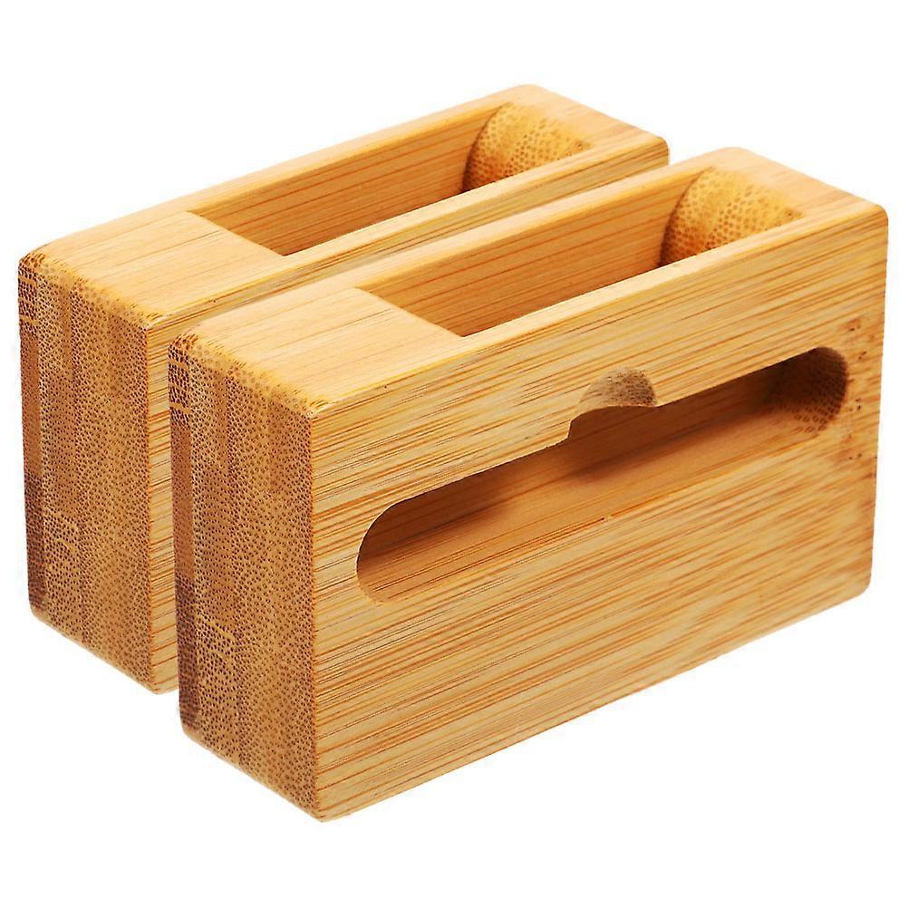 Multifunctional Phone Speaker Amplifier Dock for Desktop Use 8Pcs Bamboo Holder