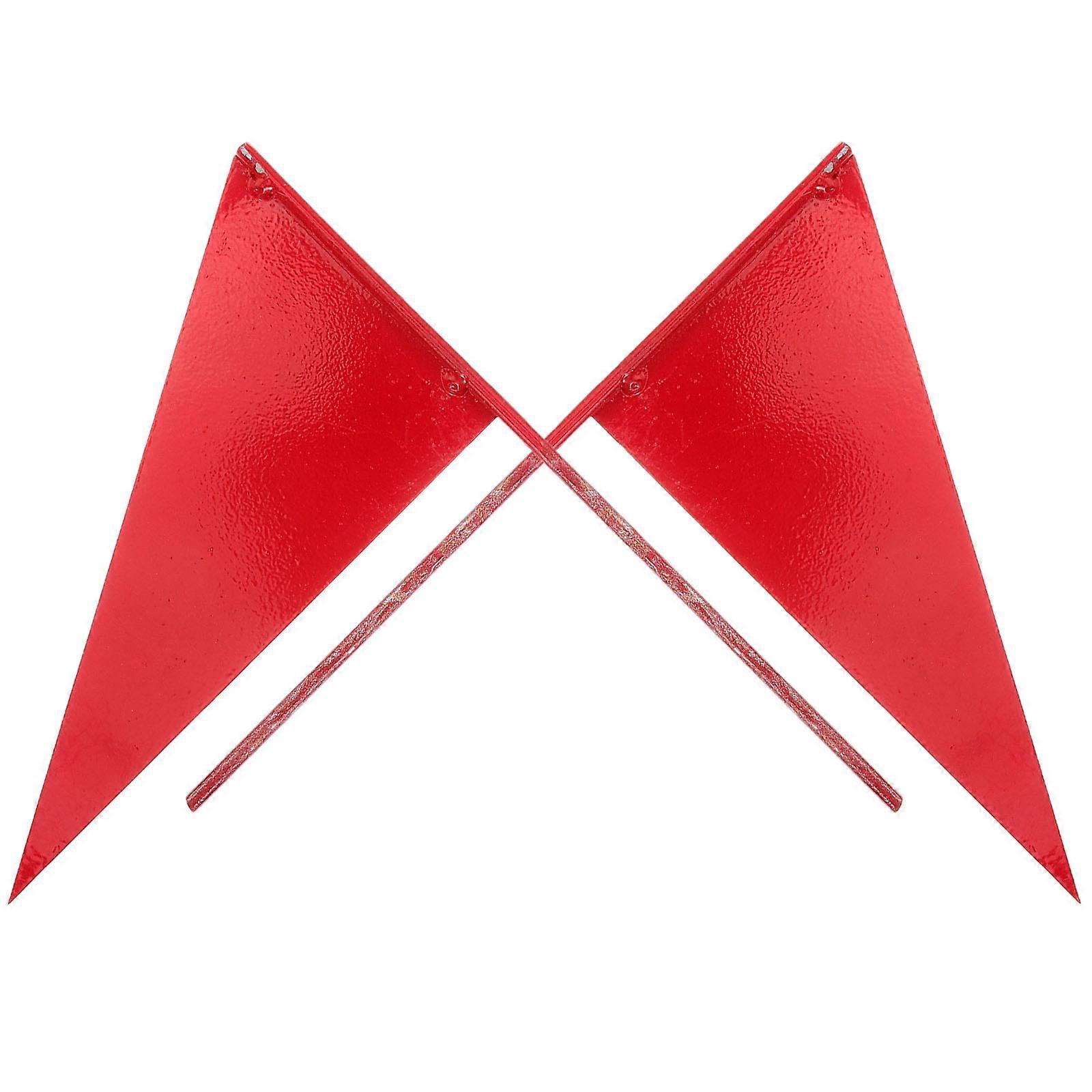 Shot Put Flag Iron Stick Christmas Cake Insert 2Pcs Red