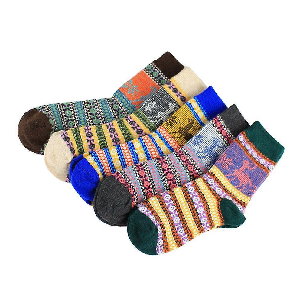 Unisex Socks Warmth Autumn Winter Work Home Special Occasions Assorted Color 5Pair