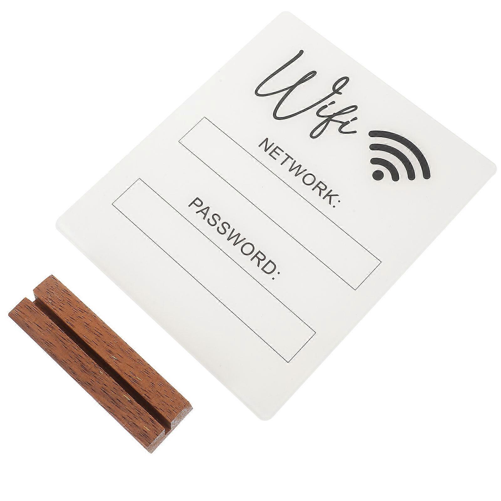 Wifi Password Sign 2Pcs Acrylic Sign For Home Use Stylish Reminder Network Connection Display Holder