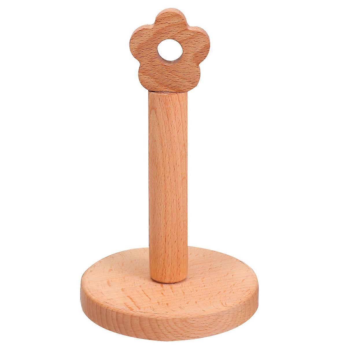 Roll Paper Rack Vertical Tissue Holder Wooden Design for Home Use 2Pcs