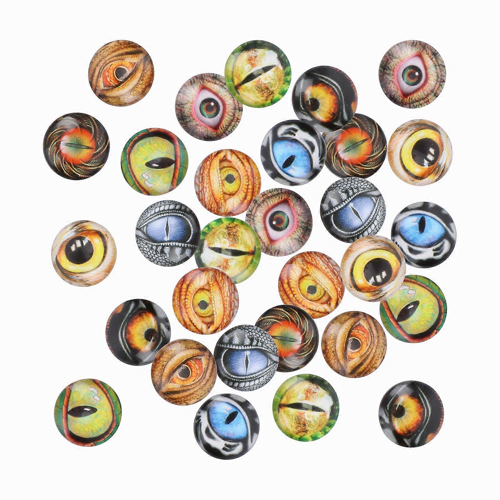 Animal Eye Pattern Patch Glass Patch for Jewelry Craft 100Pcs Pack