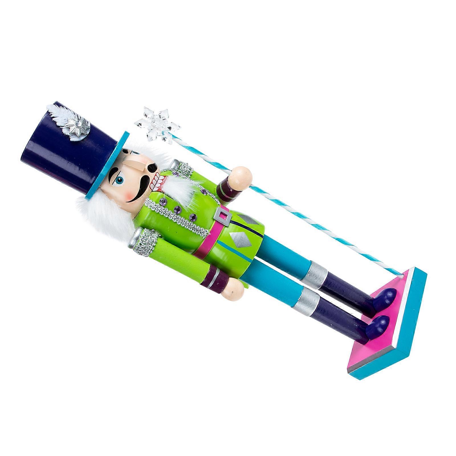 Wood Nutcrackers Ornaments Christmas Desktop Nutcrackers for Decor 2Pcs