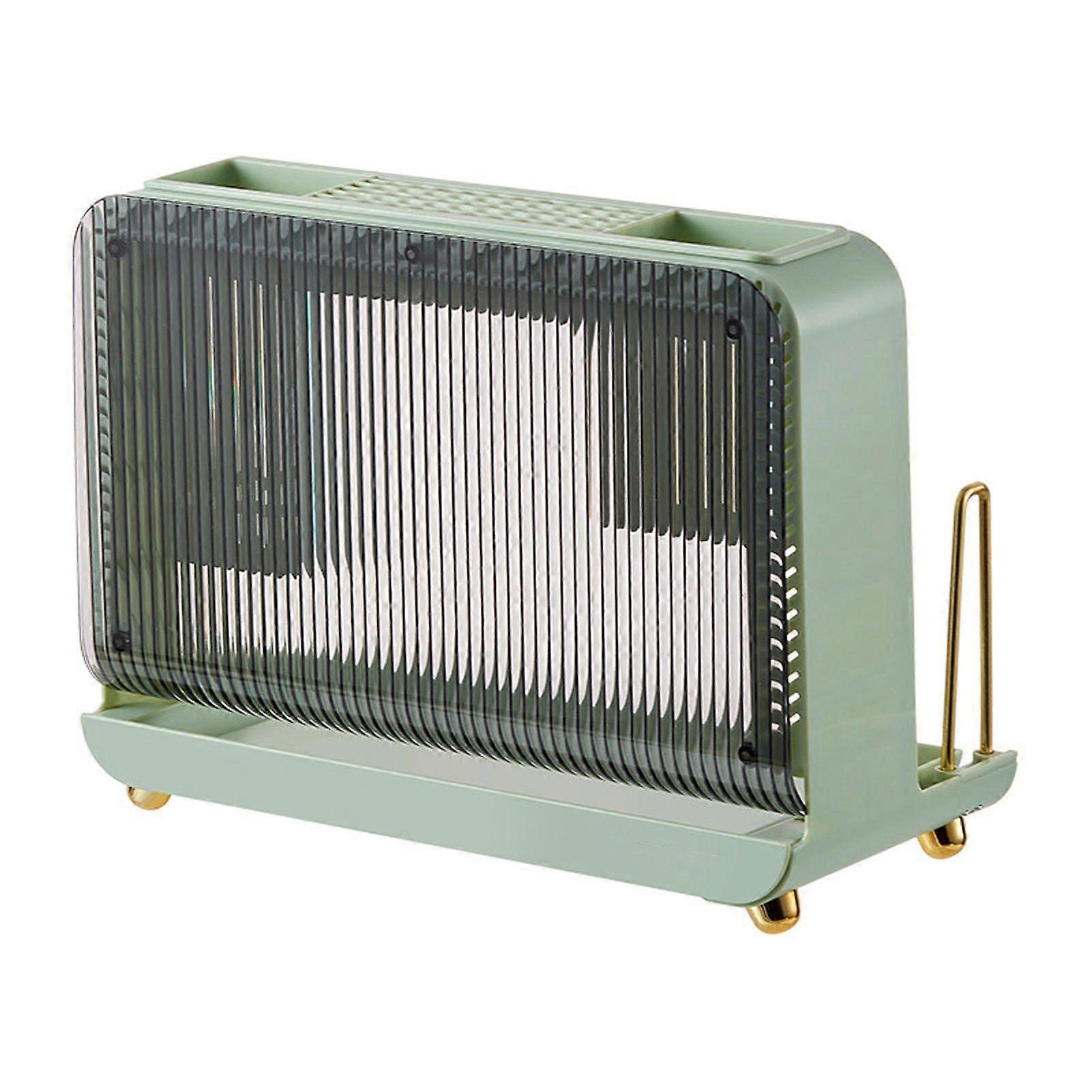 Kitchen Knife Drying Rack Cutting Board Plastic Drain Storage Display Holder Organizer Light Green