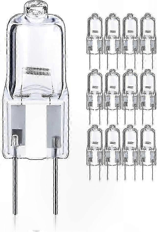 Dimmable 12V T4 Halogen Bulbs, 50W G6.35 Bi-Pin Base, 820LM, 12-Pack, Compatible with Standard G6.35 Socket Types