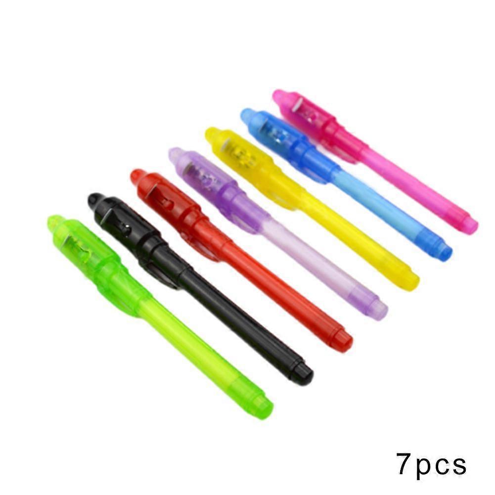 For UV Light Pen 7 Pack Invisible Ink Markers with Built-in UV Light Portable Multipurpose Fun Kids Toy and Safety Marker Gift Set