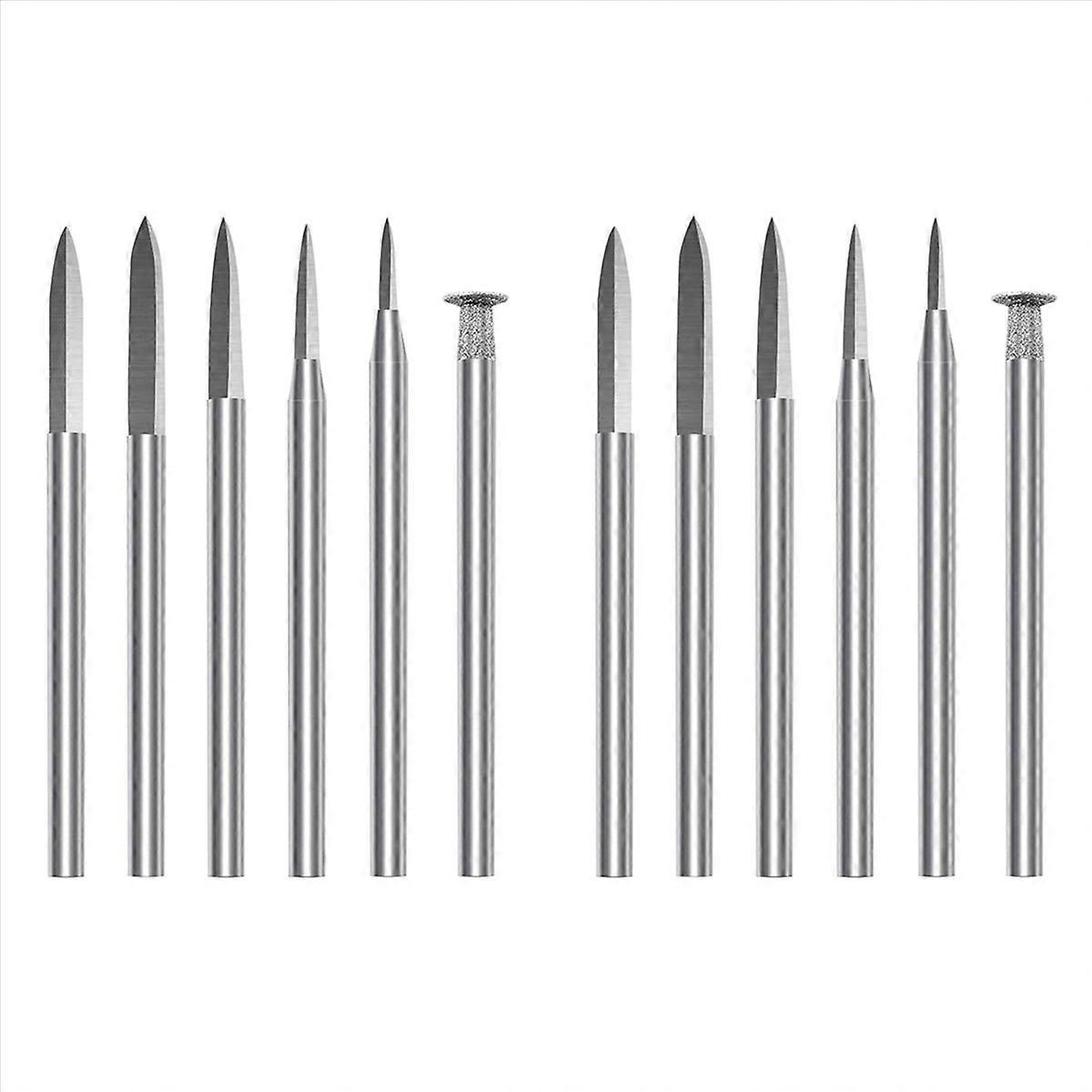 Wood Carving Drill Bits Set,12Pcs Engraving Drill Accessories Bit Wood Carving Kit for Rotary Tool