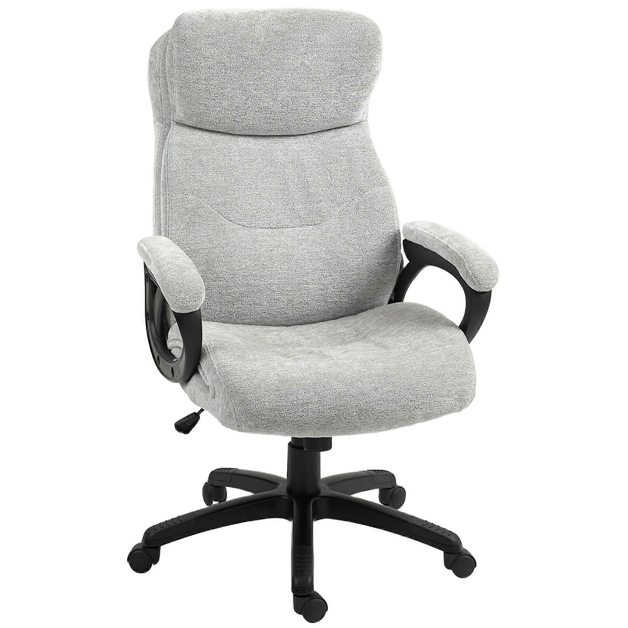 Light Gray Ergonomic Office Chair Tilt Height Adjustable Swivel 120kg
