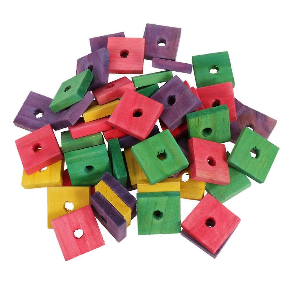 Parrot Wooden Block Toys 50 Pcs Bird Chewing Toy For Parrots Pet Birds Molar