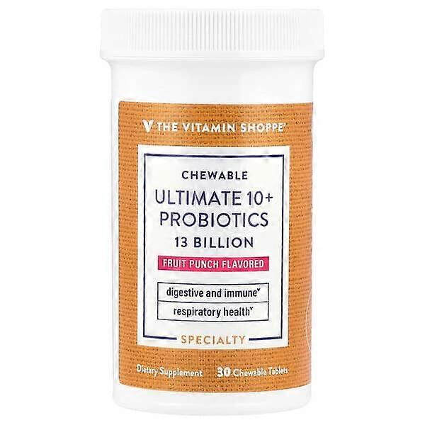 The Vitamin Shoppe, Chewable Ultimate 10+ Probiotics, Fruit Punch , 13 Billion , 30 Chewable Tablets