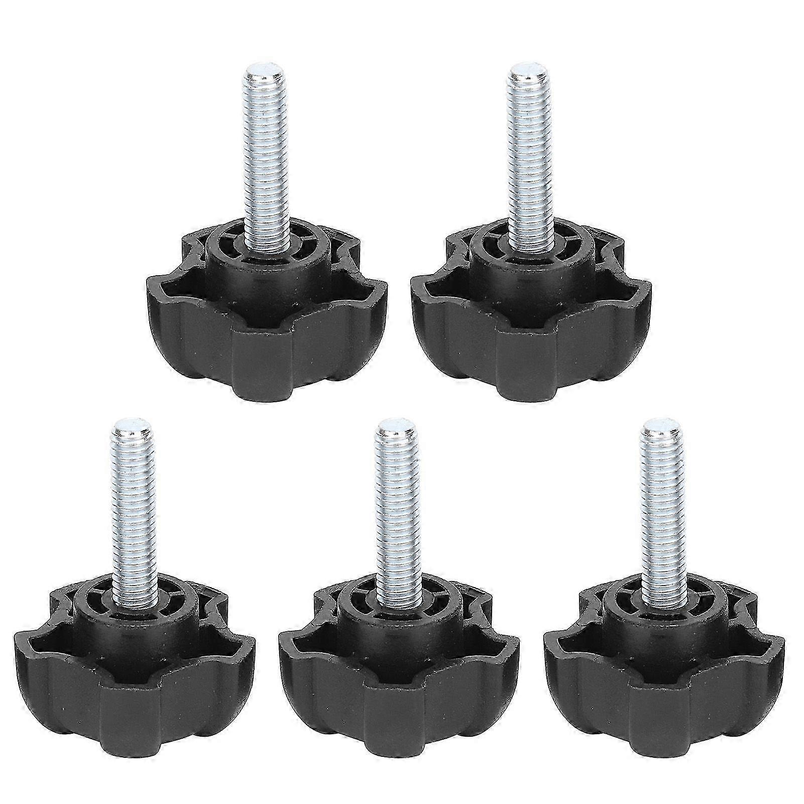 5Pcs M6 25MM Plastic Handle Thumbscrew FivePointed Star Head Screw Threaded Grip Knob