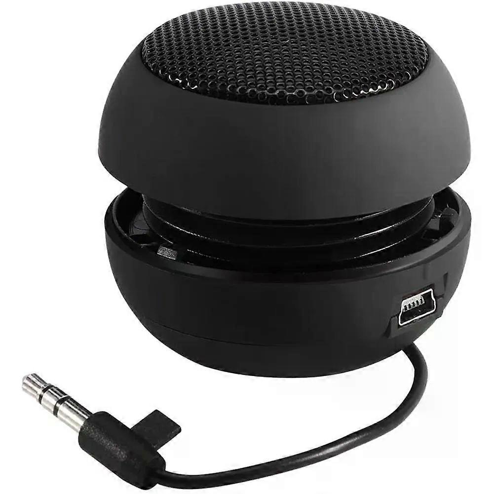 Mini Portable Travel Loud Speaker with 35mm Audio Cable Low Voltage Built-in Battery Retractable Speaker for IPod