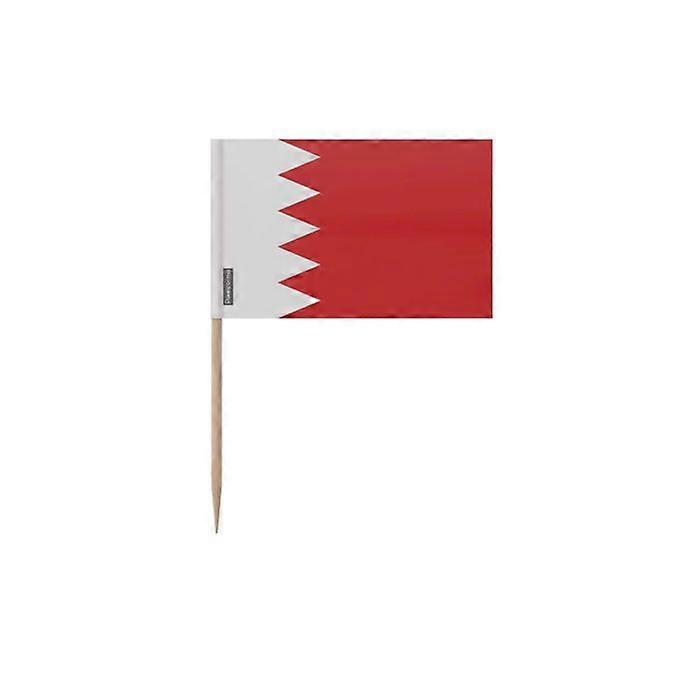 Bahrain Flag Toothpicks - 8 cm - 100 pieces - Adhesive plastic - Bamboo stick - Pixelforma