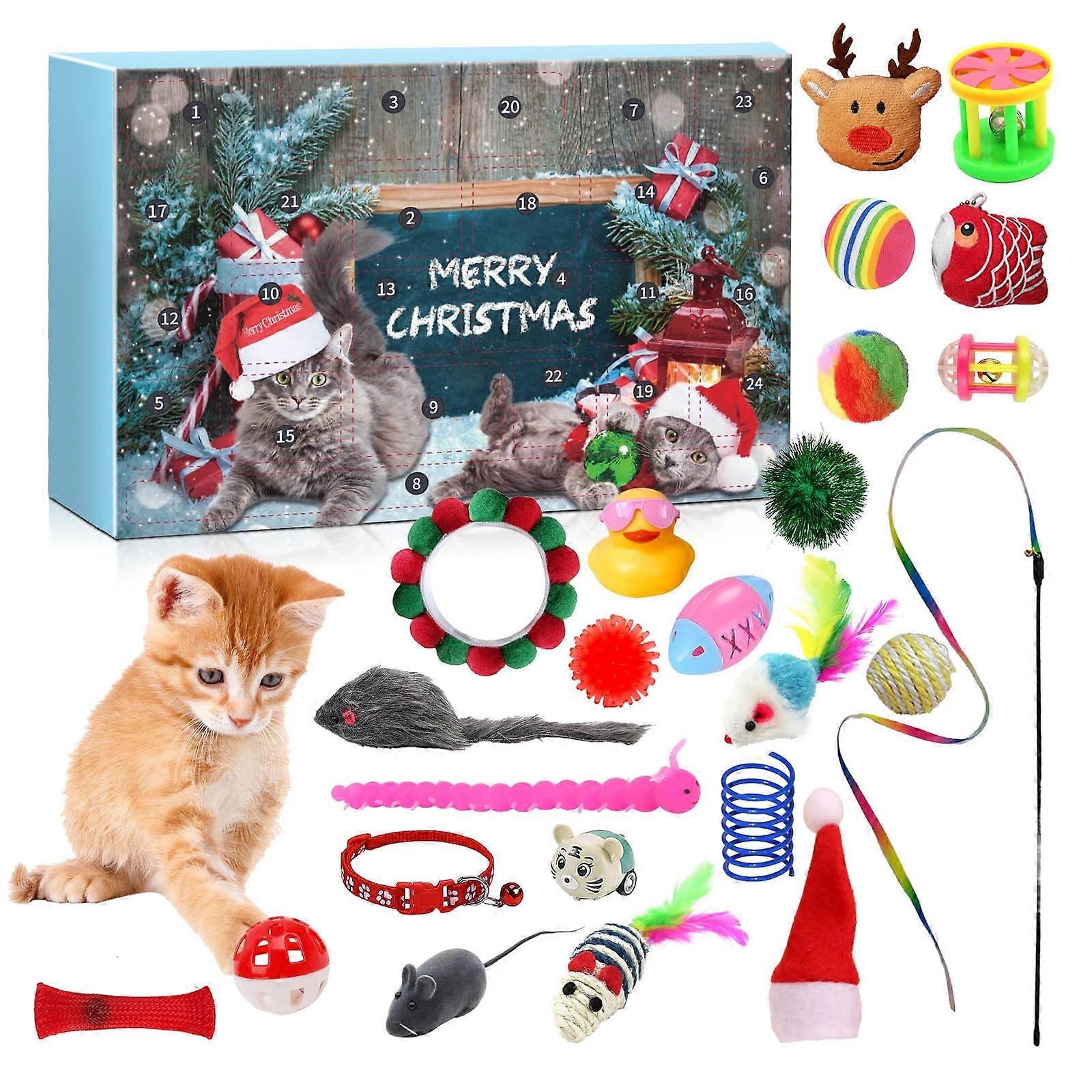 2024 Cat Advent Calendar - 24 Days of Cat Toy Surprises, Feather Teasers & Interactive Play for Cat Lovers