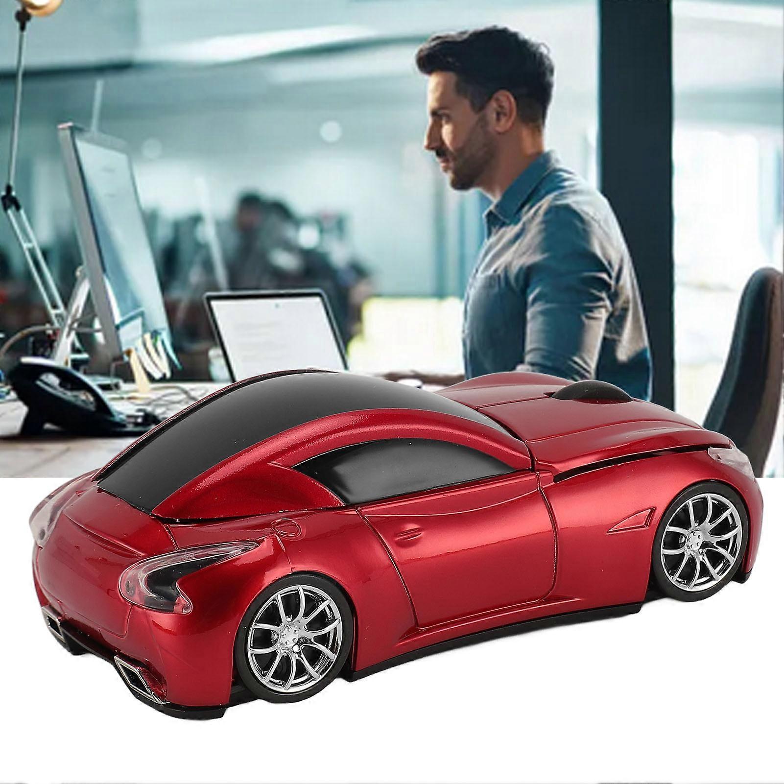 Sport Car Shape Wireless Mouse 1600 DPI Optical Sensor Mice 2.4 GHz USB Receiver Mouse for PC for IOS Red 