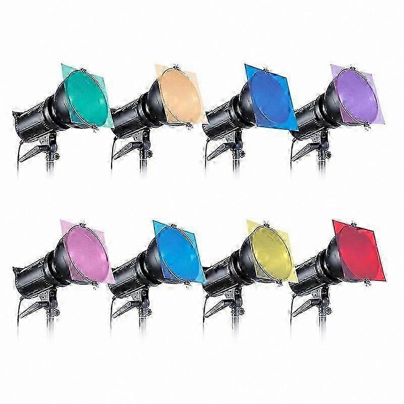 8 Pieces Heat-Resistant Transparent Color Films, 12 Inch Colored Lamp Filters