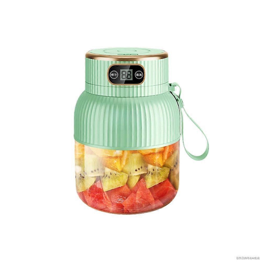 Electric Portable Juicer Model, 600ml Capacity, Rechargeable USB, Green Multifunctional Juicer Cup For Students