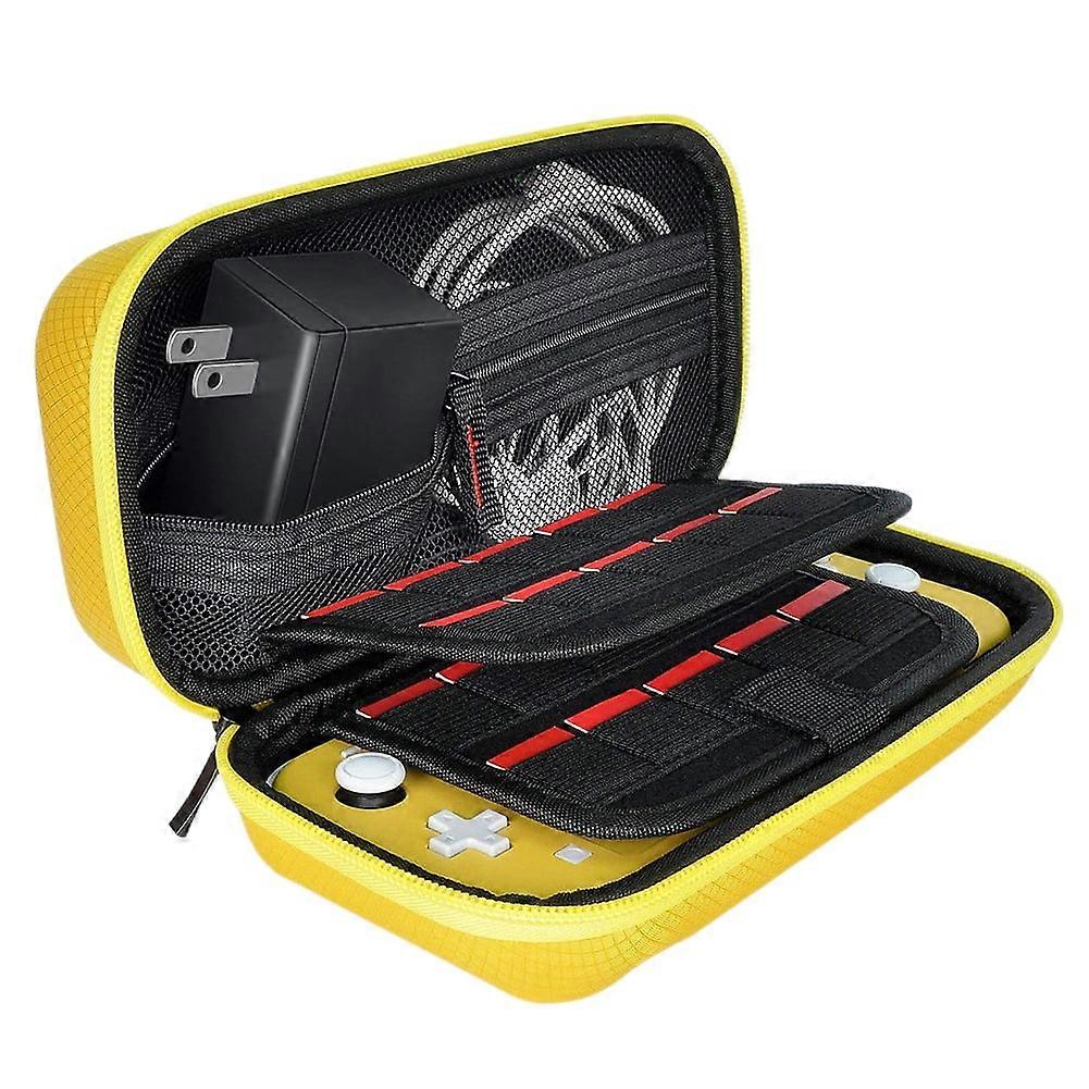 jixopn Nylon EVA Hard Game Console Protection Bag Scratch-resistant Double Compartment Dustproof Travel Protection Suitcase for Switch Lite