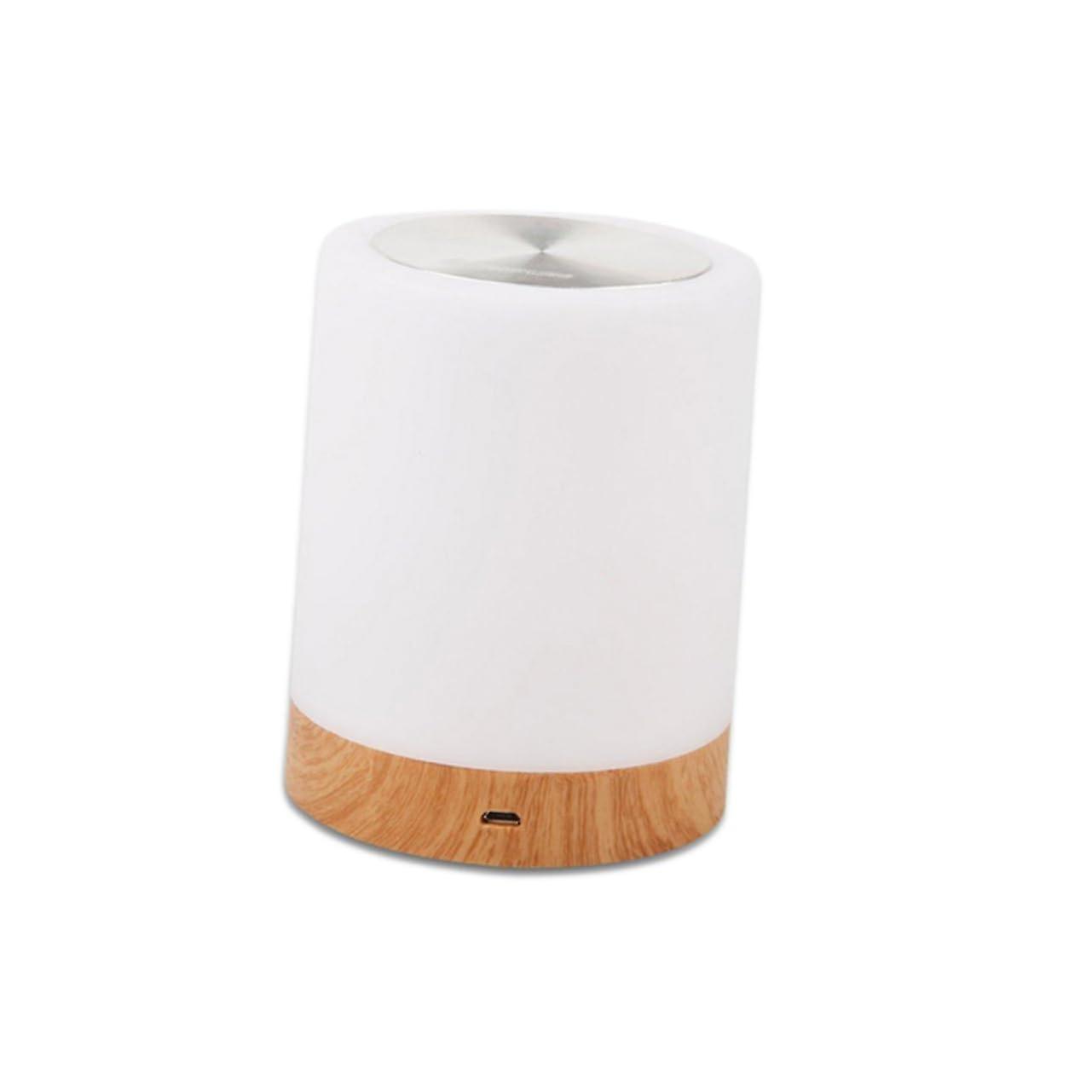 Wood Grain Table Lamp LED Night Light Rechargeable Desk Lamp With Touch Control Long Battery Life