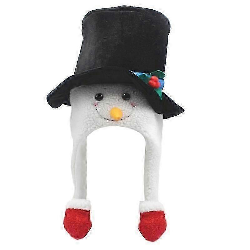 Funny Christmas Hat Christmas Top Hat with Snowman Earflap Christmas Party Hat