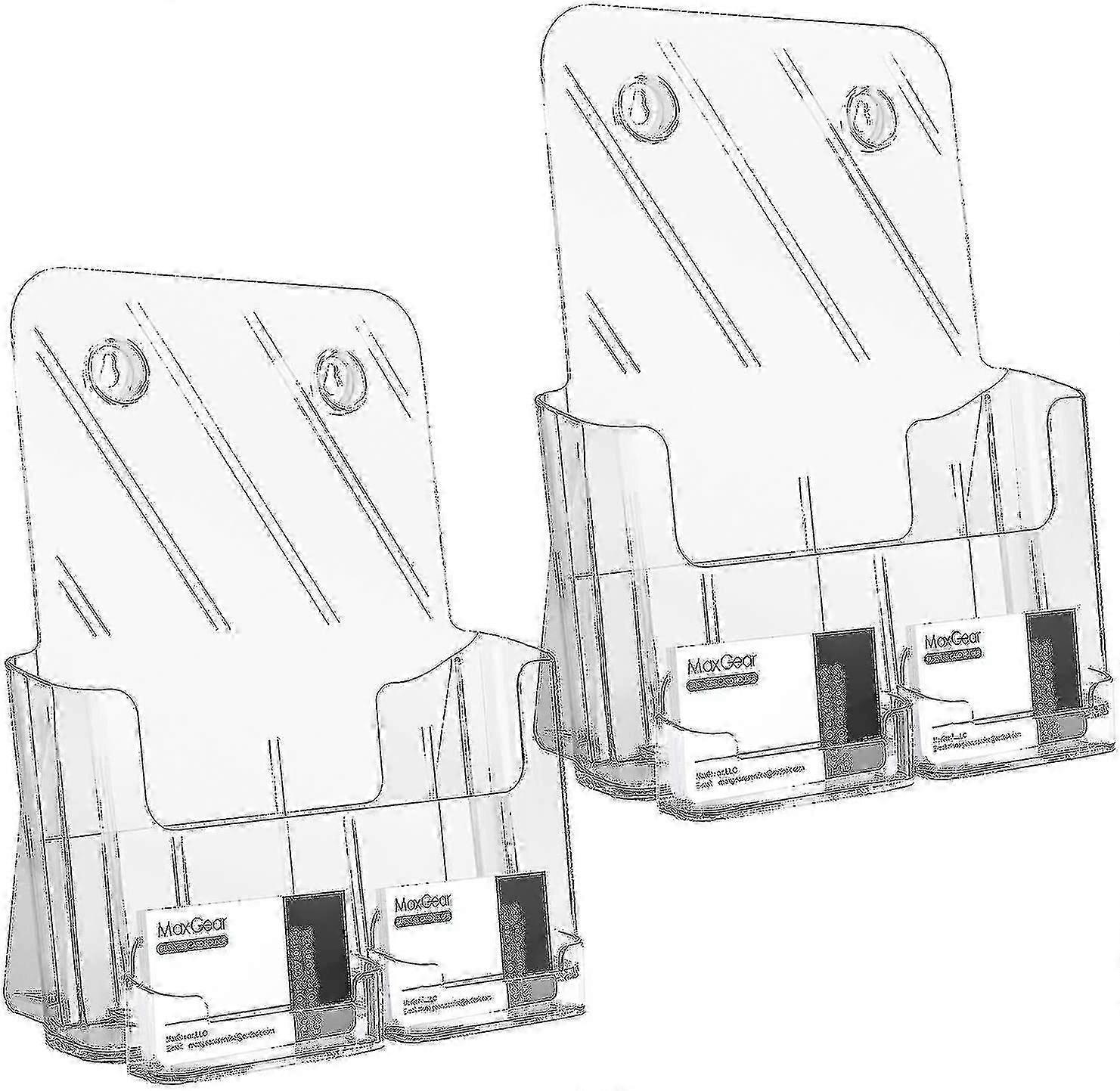 2 Pack Acrylic Brochure Holder With 4 Pack Acrylic Holder