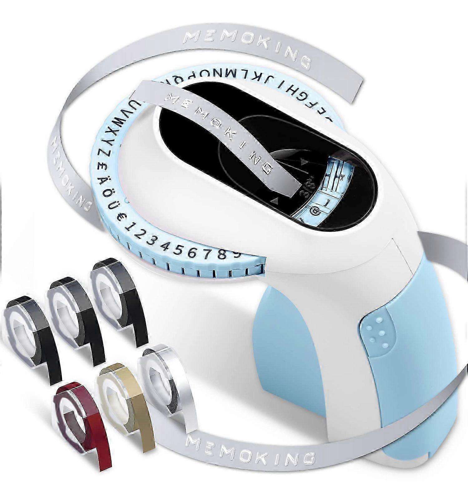 Portable Label Printer, 6-Roll Material, 3D Printing, Handheld Label Printer for Home and Office Use