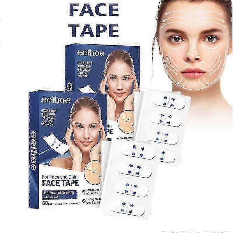 120PCS Lifting Face Stickers Invisible Transparent Thin Face Patches Lift Tools V-Shape Face Wrinkle Sagging Skin Adhesive Tape