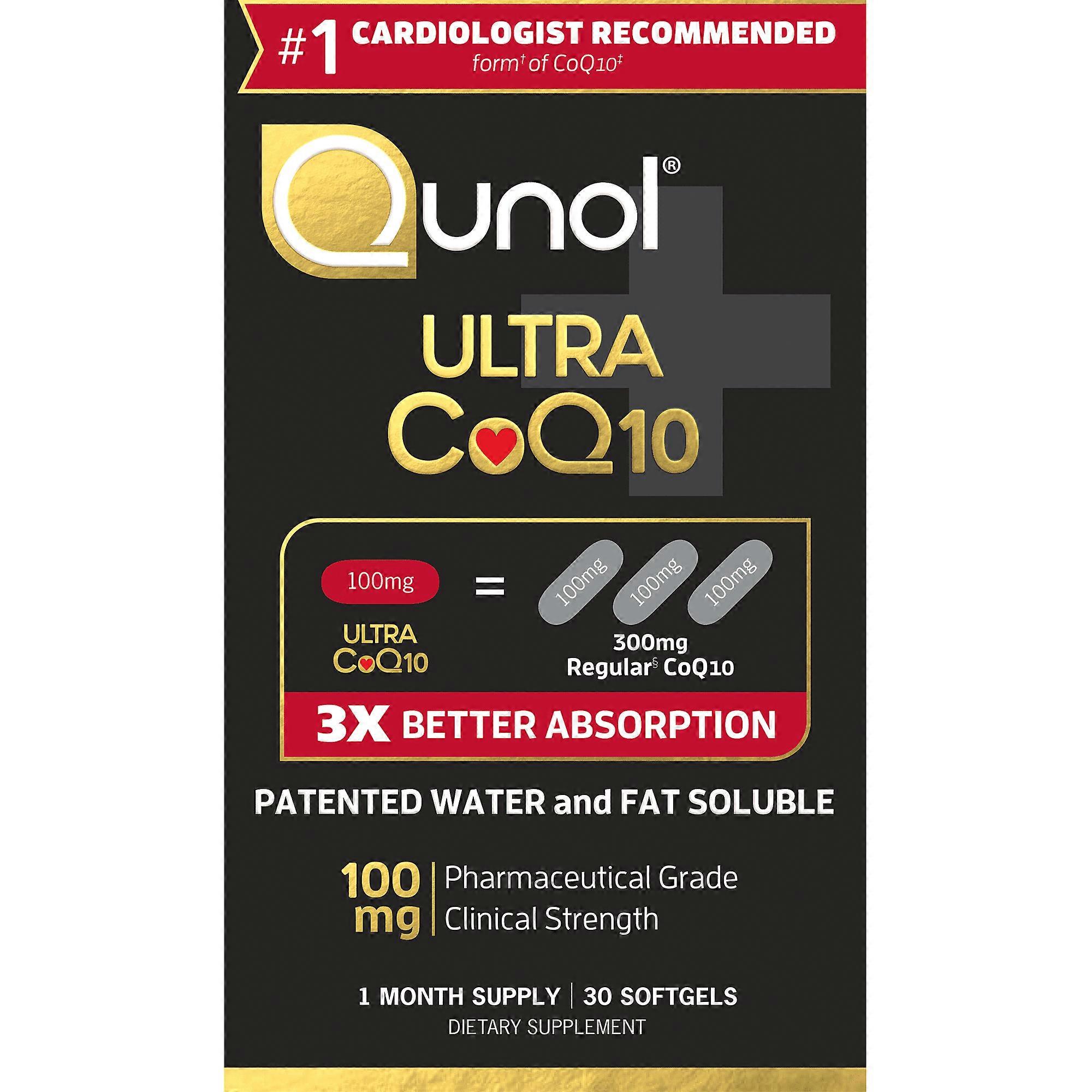 Qunol Ultra Coq10 Dietary Supplements, 100 Mg, Softgels, 30 Ea