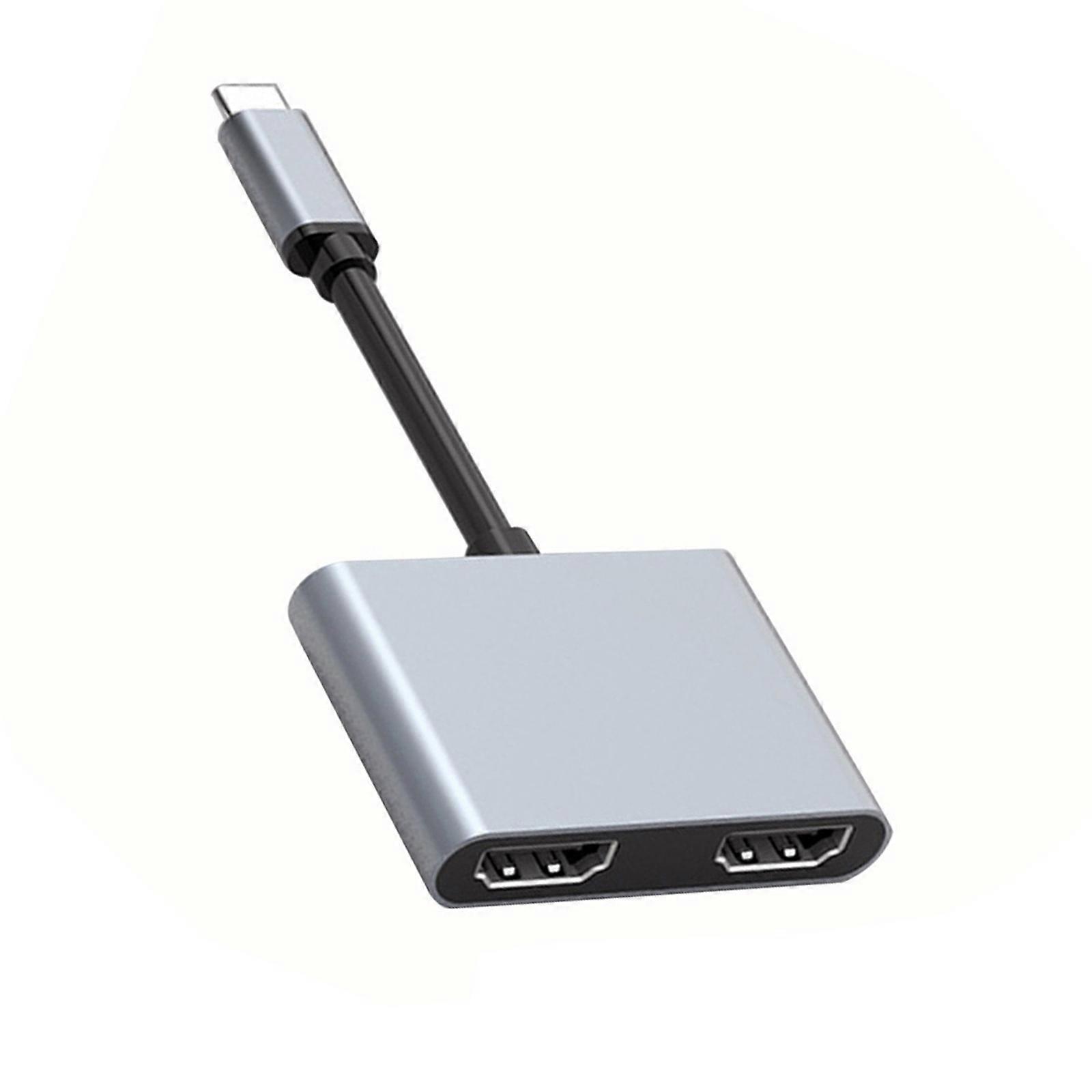 Double 4K HDTV USB C Adapter For Laptops Supporting Multiple Mode With Video Mirroring Function Multicolor