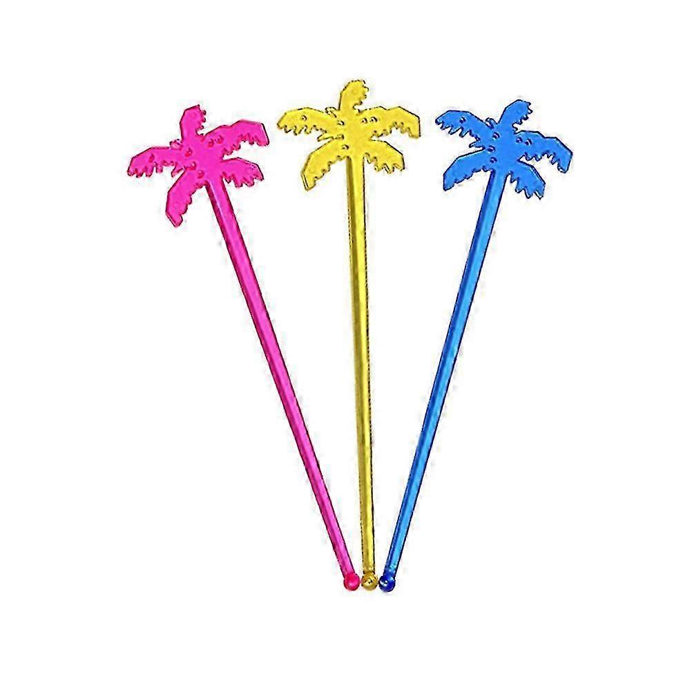 50 Pc Coconut Tree Stir Sticks Plastic Drink Stirrers