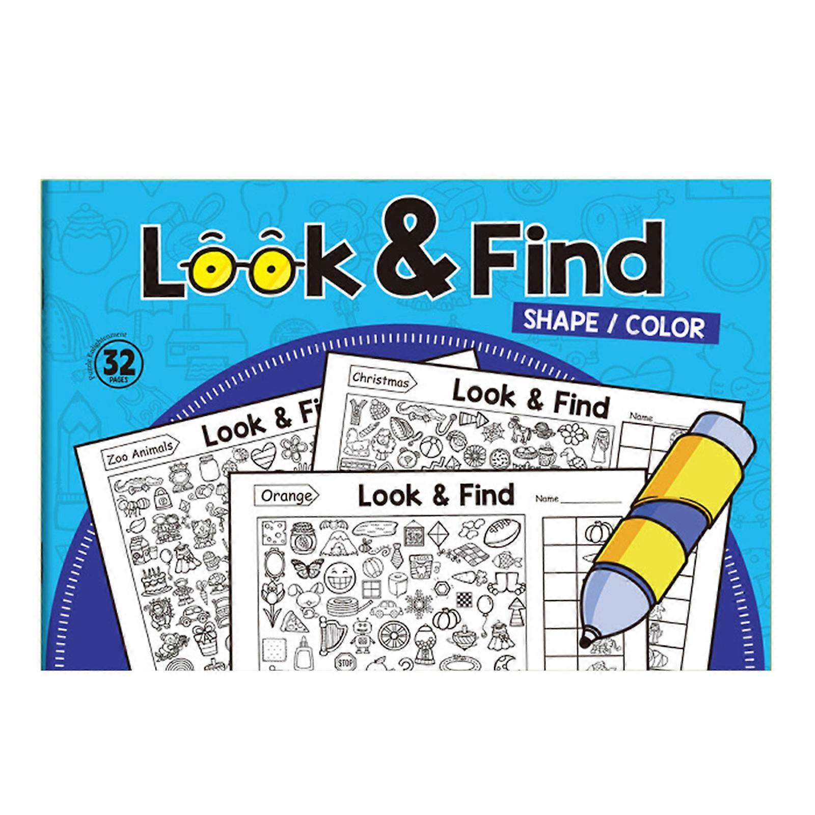 Seek And Color Activity Book For Children Featuring Various Objects Multiple Themes Durable Art Paper Cognitive Development Ages 3 And Up Multicolor