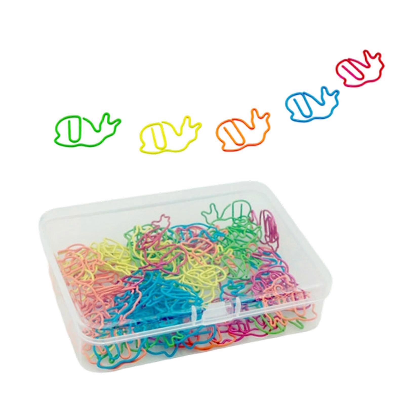 100Pcs Creative Snail Shape Design Metal Paper Clips Multicolor Office Essential For File Organization Craft Projects Multicolor