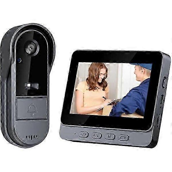 Wireless doorbell intercom with camera, two-way visual and low power consumption