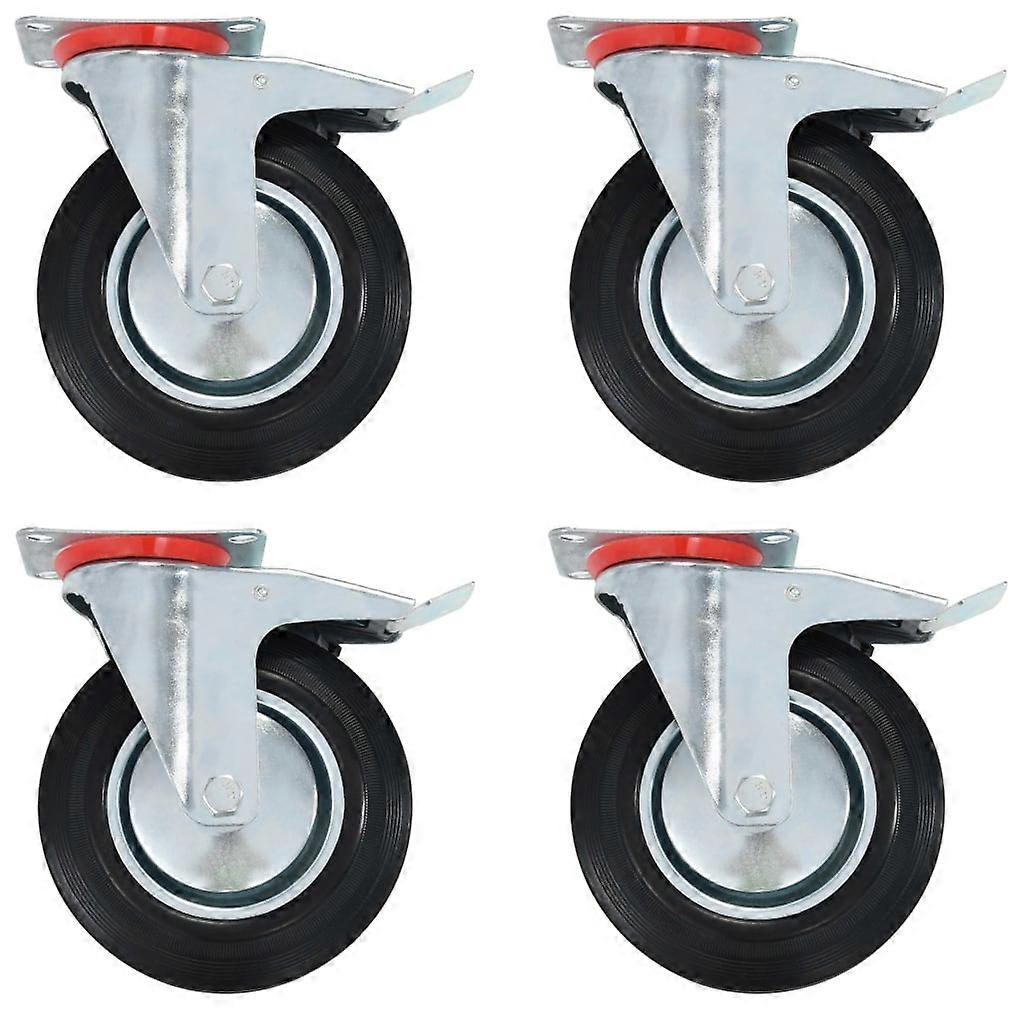 Lenkrollen mit Doppelbremsen 4 Stk. 200 mm