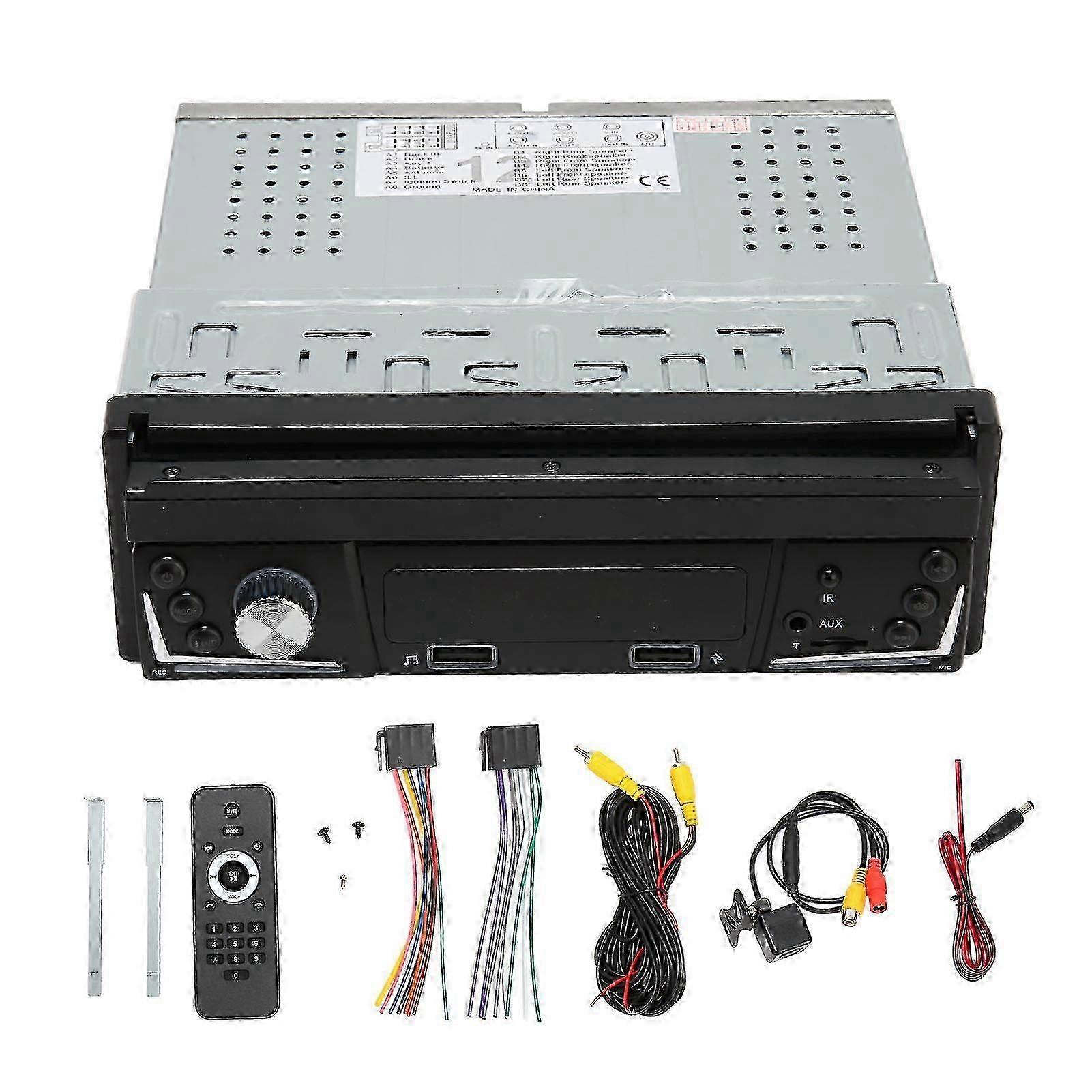 7 Inch Bluetooth Car Video Player RDS FM AM Car Radio Player HD Retractable Touch Screen with 12 LED Backup Camera