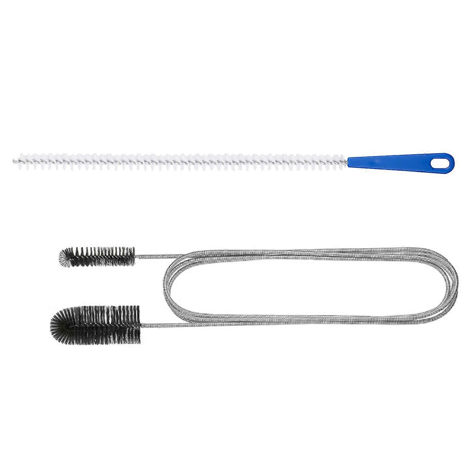 Double ended Nylon Pipe Cleaning Brush Spring HoseBrush, Bendable Drain Unblocker for 9 35mm Pipe Diameter Clog Remover Multicolor
