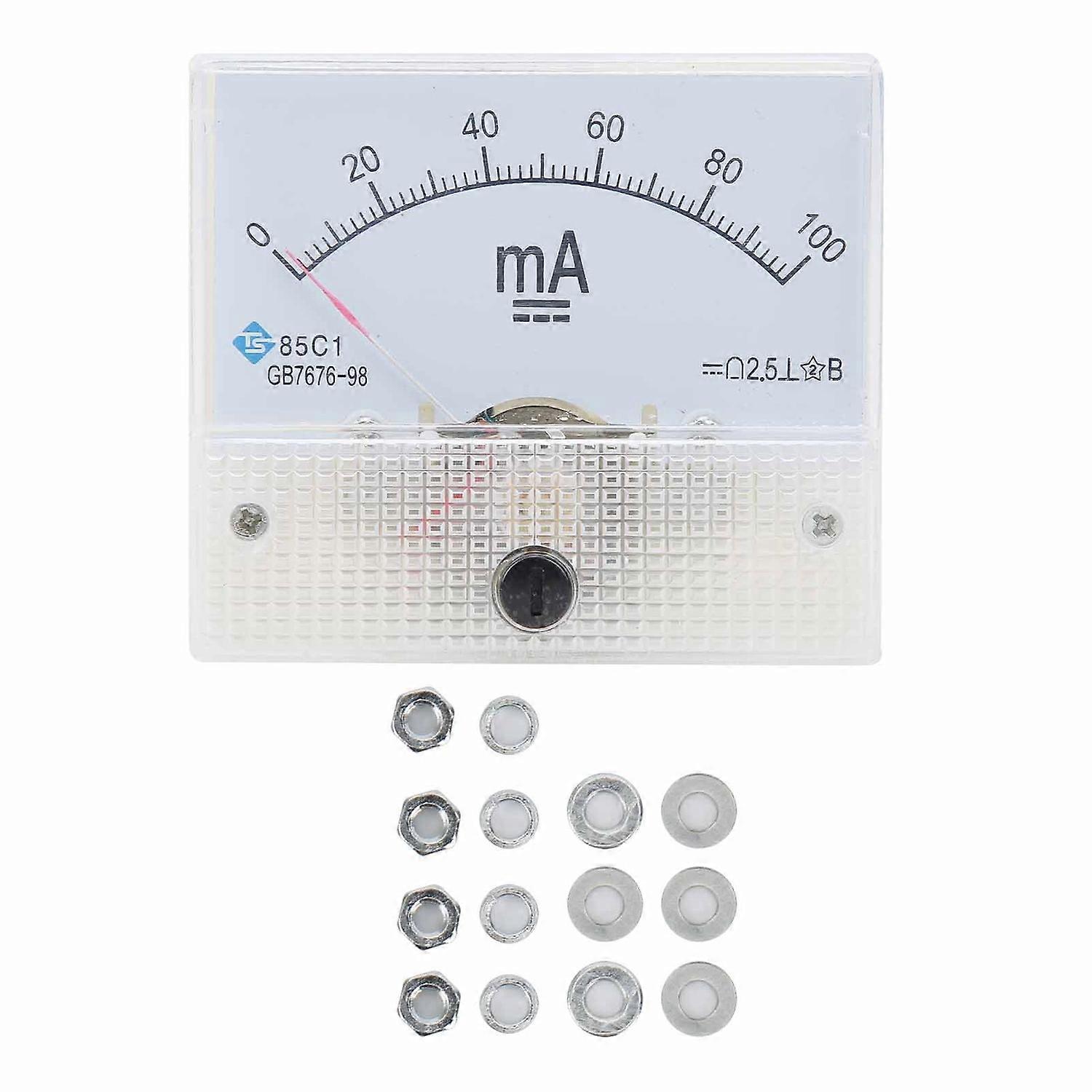 85C1 DC 0~100MA Pointer DC Ammeter Current Panel Meter Gauge Measuring Instrument