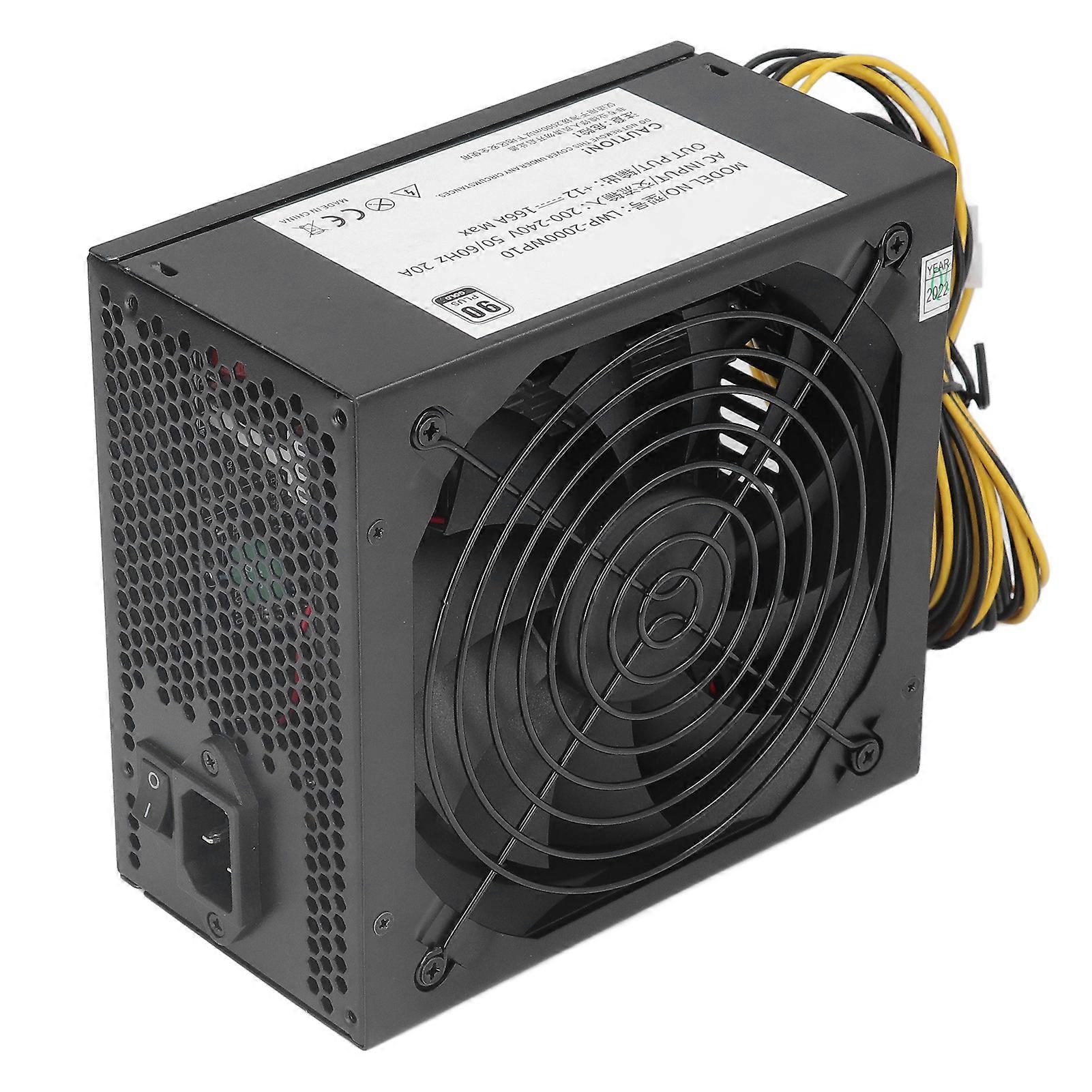 2000W Computer-Netzteile 50HZ 60HZ 20A Low Ripple Energy Efficient Mining Netzteil für Desktop-Computer 200-240V