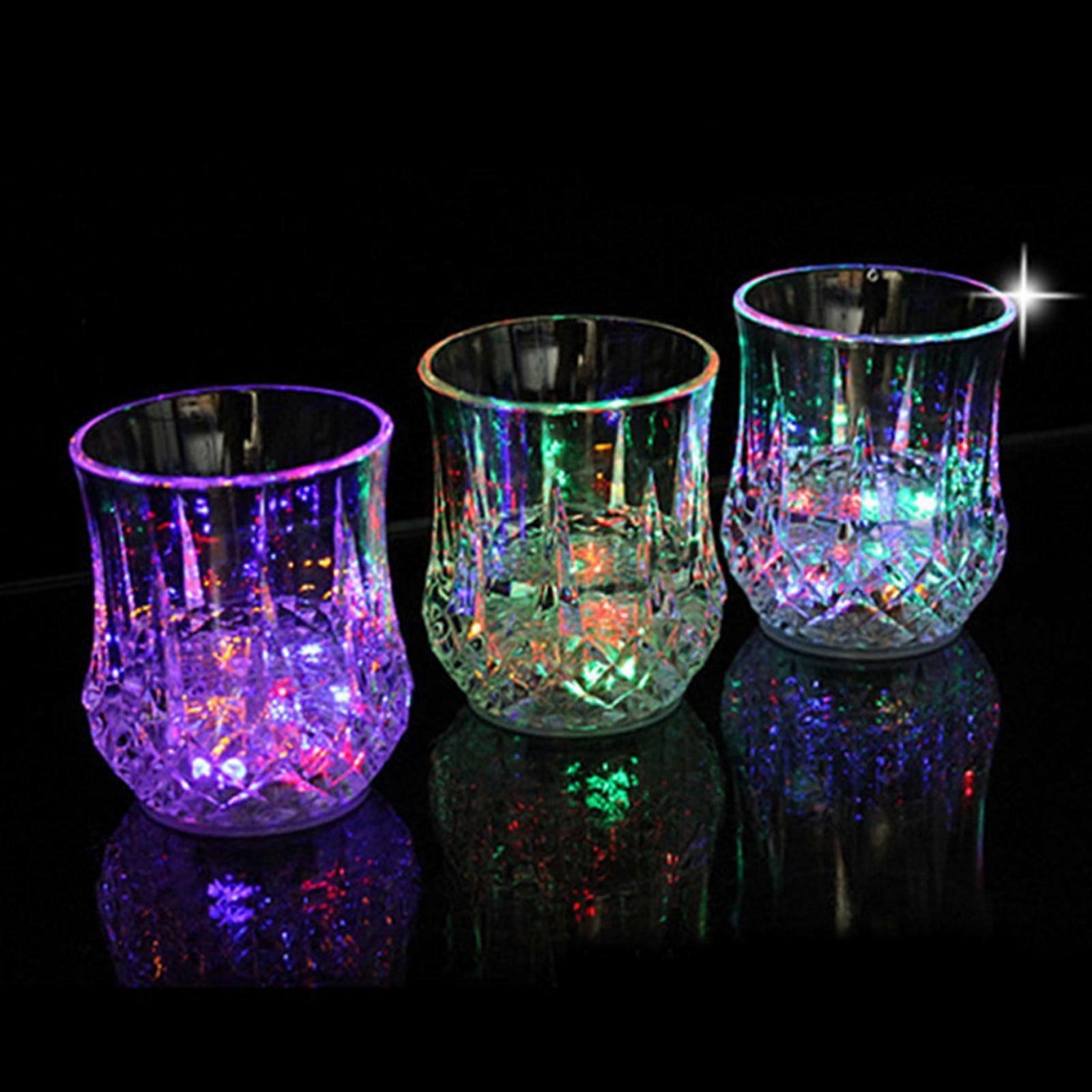 Liquid Activated LED Glasses Set of 3, Multicolor Light Up Tumblers for Parties, Bars, Wine - Fun Drinking Cups
